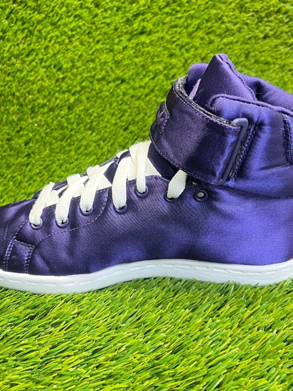 Adidas Stan Smith Trefoil Mid Womens Size 7.5 Purple Athletic Shoes Sneakers - Picture 2 of 10